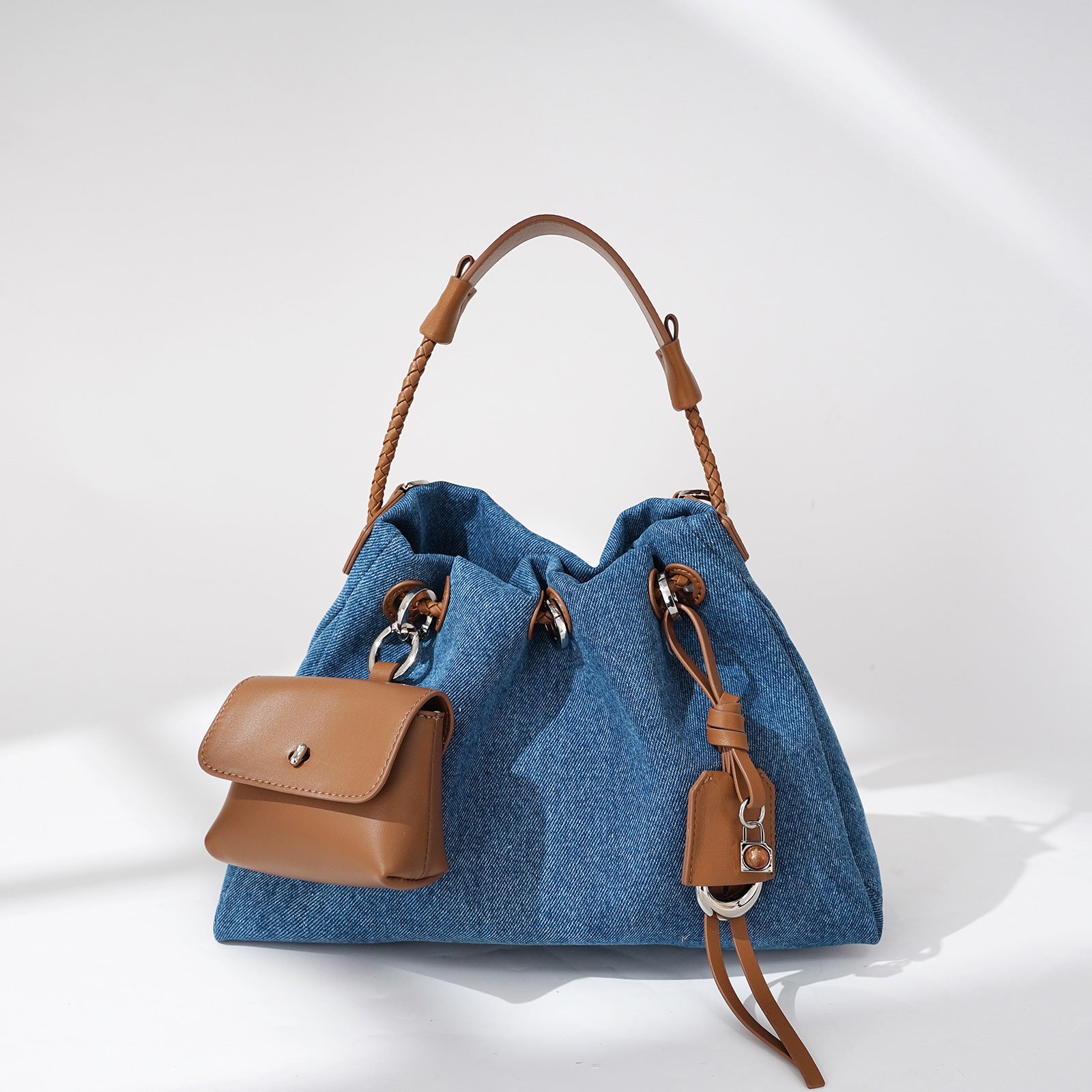 Denim Leather Handbag - Niche Design High-end Fashion Crossbody 2025