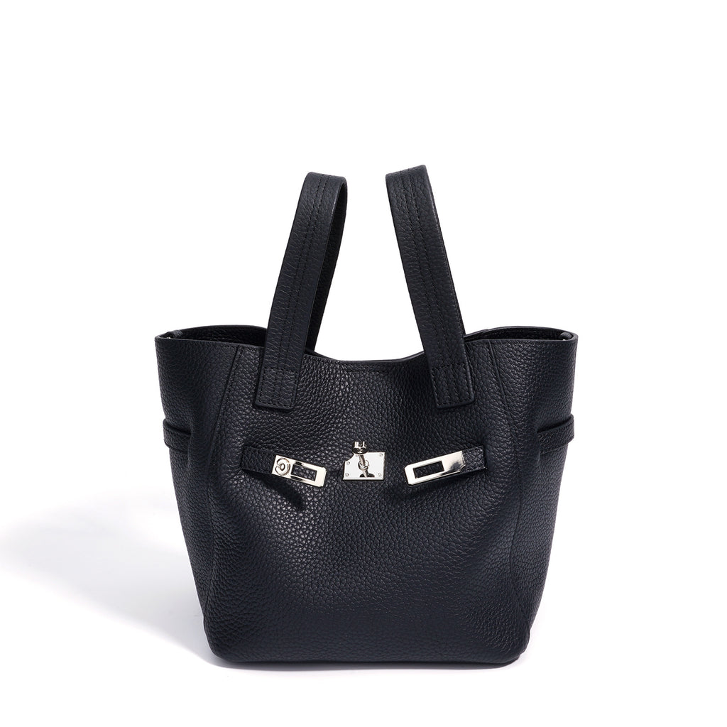 Leather Vegetable Basket Bag - Niche Lock Crossbody Handbag 2025