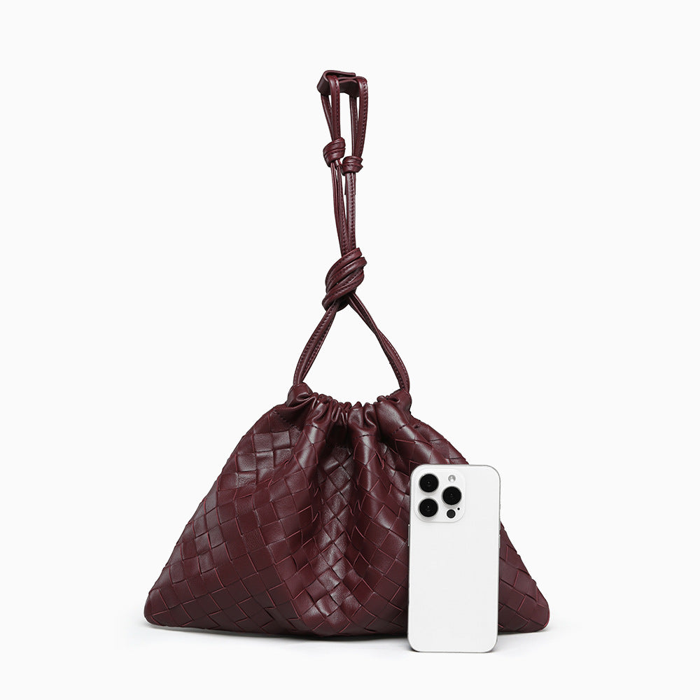 Sheepskin Woven Bag - Handmade Luxury Leather Crossbody Commuter Bag