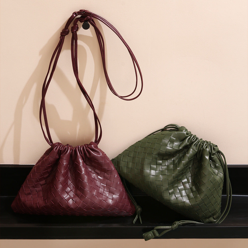 Sheepskin Woven Bag - Handmade Luxury Leather Crossbody Commuter Bag
