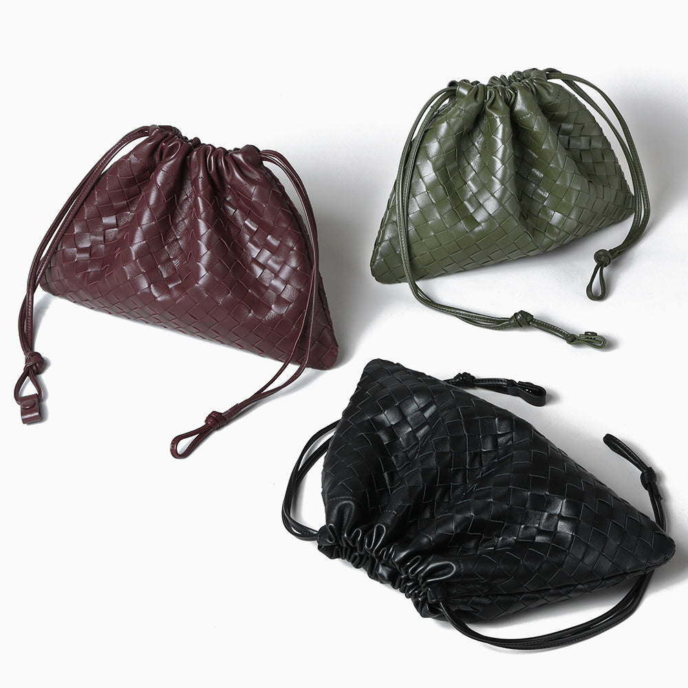 Sheepskin Woven Bag - Handmade Luxury Leather Crossbody Commuter Bag