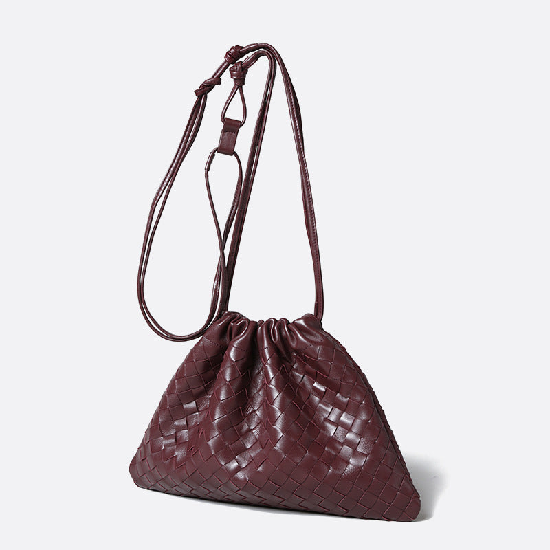 Sheepskin Woven Bag - Handmade Luxury Leather Crossbody Commuter Bag