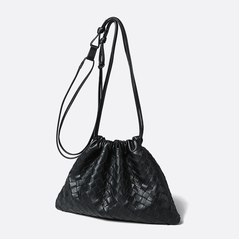 Sheepskin Woven Bag - Handmade Luxury Leather Crossbody Commuter Bag