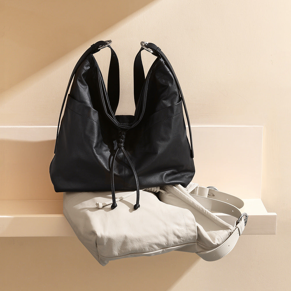 High-end Leather Tote Bag - Light Luxury Large Capacity Commuter Shoulder Bag