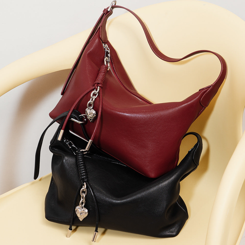 Niche Leather Bag - Light Luxury Multi-function Tote Crossbody Shoulder Bag
