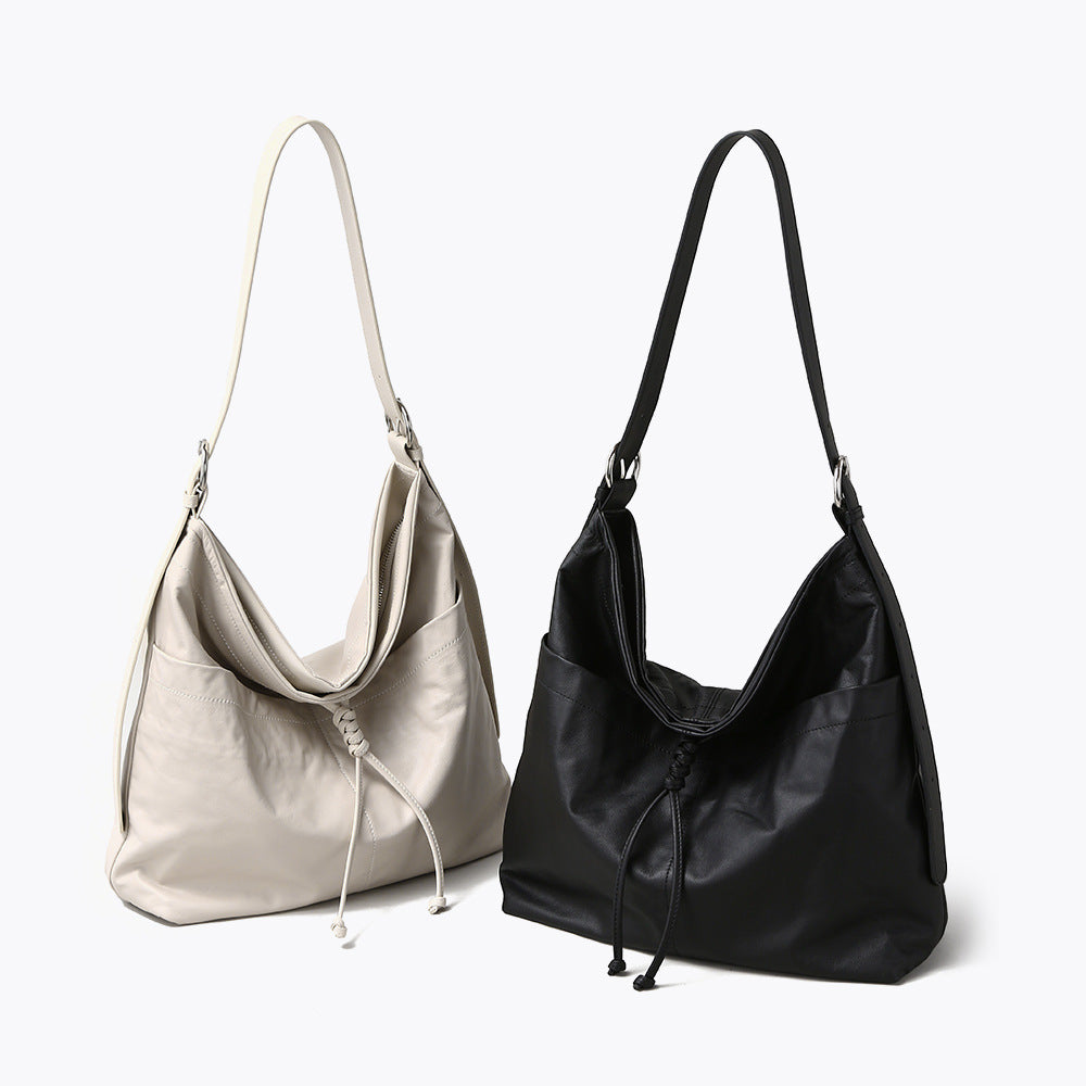 High-end Leather Tote Bag - Light Luxury Large Capacity Commuter Shoulder Bag