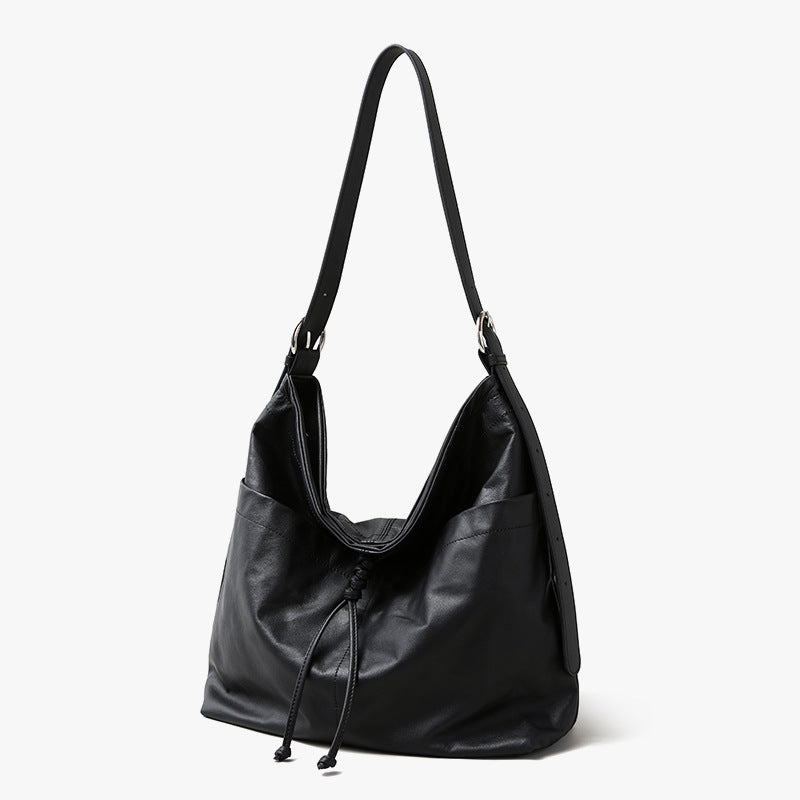 High-end Leather Tote Bag - Light Luxury Large Capacity Commuter Shoulder Bag