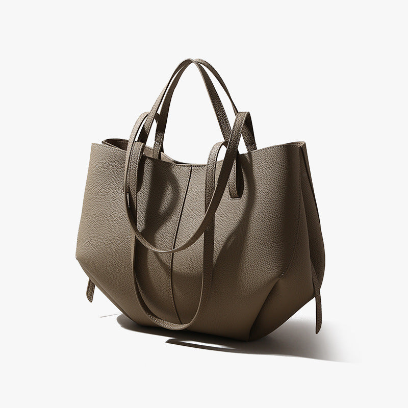 Top Layer Cowhide Tote - High-end Light Luxury Crossbody Handbag