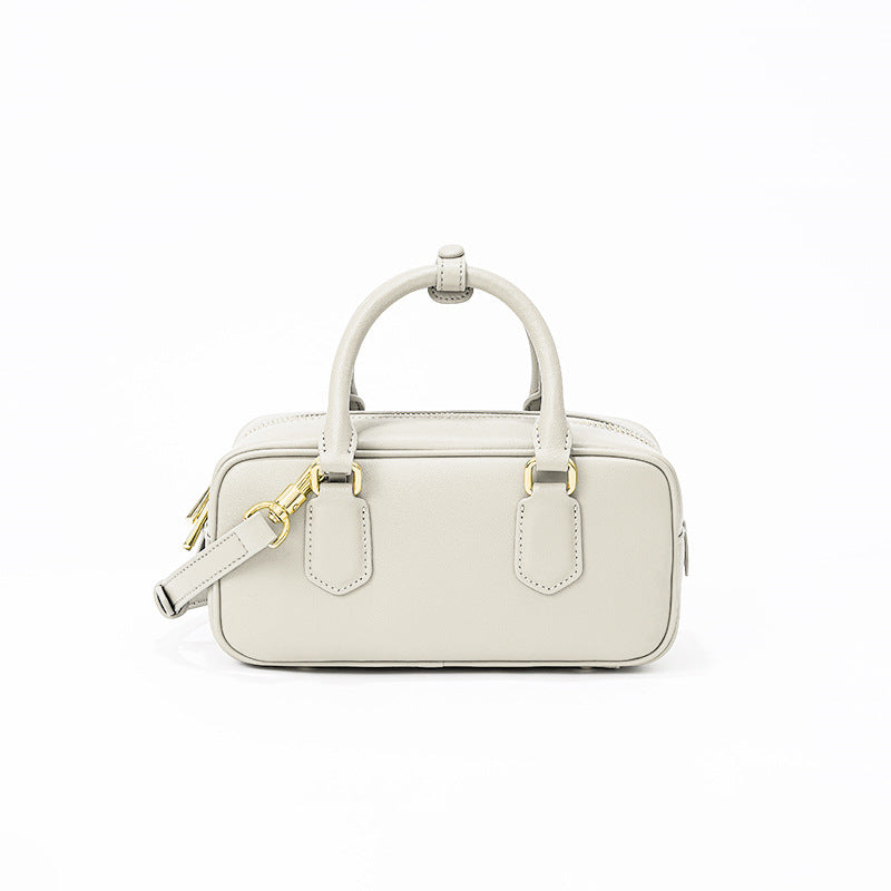 Boston Bowling Bag - Genuine Leather Pillow Crossbody Handbag