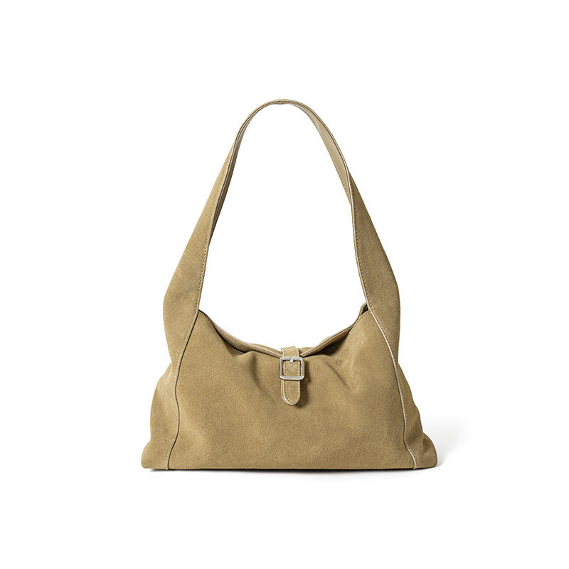 Frosted Cowhide Bag - Light Luxury Leather Shoulder Crossbody Tote