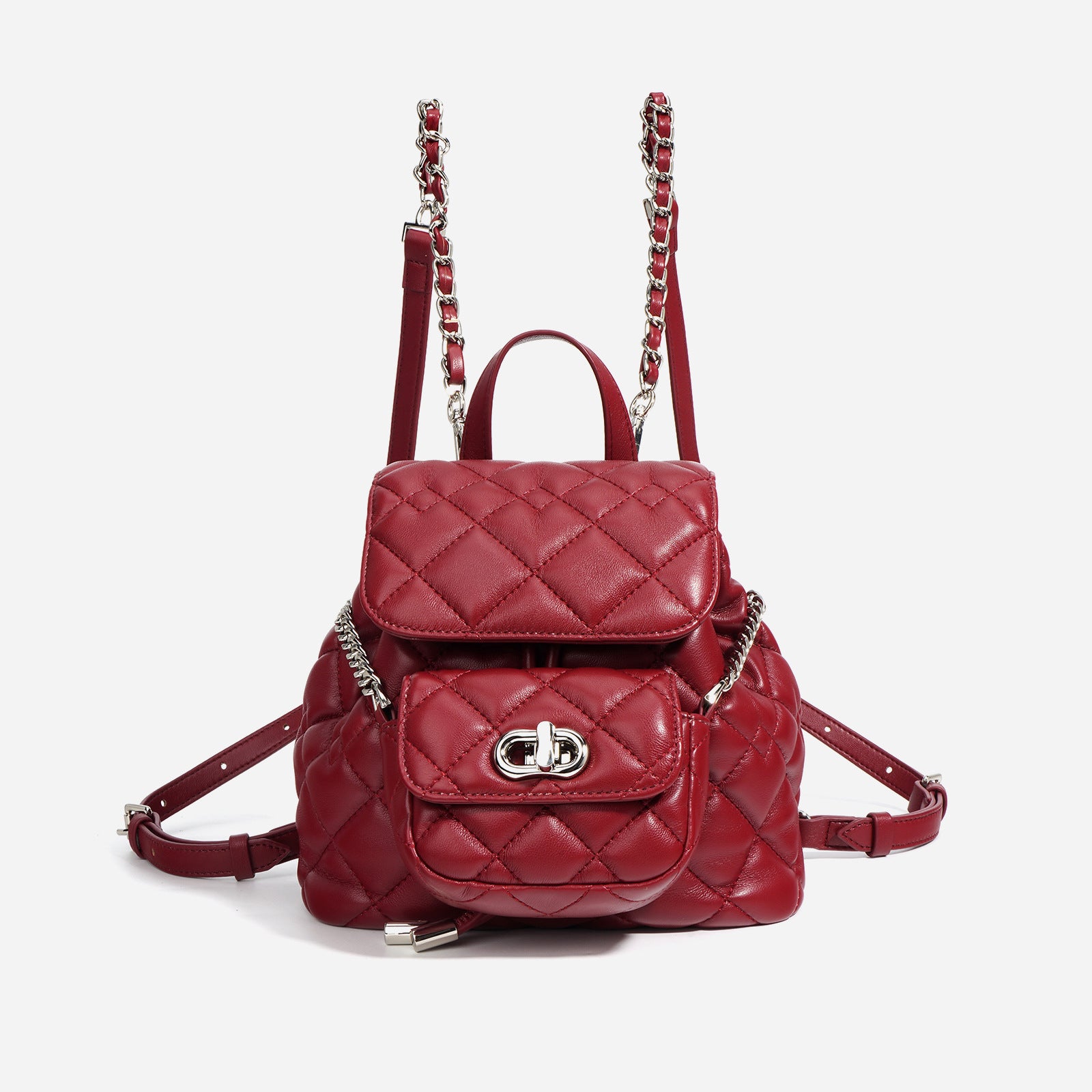 Chanel Style Rhombic Backpack - High-end Niche Small Travel Bag 2025