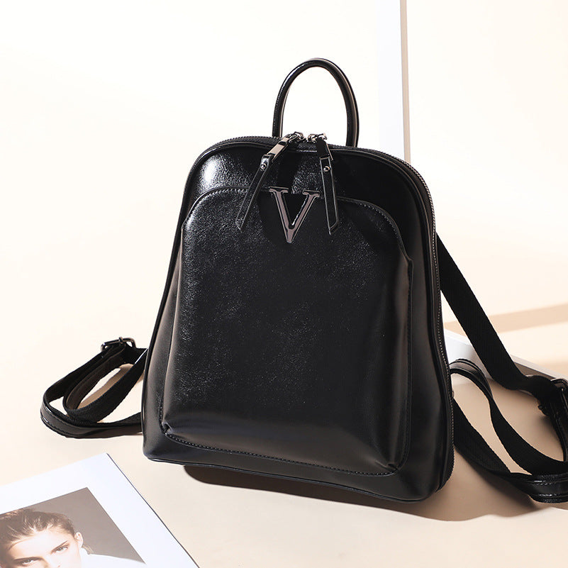 Multifunctional Leather Backpack Women - Genuine Cowhide Bag
