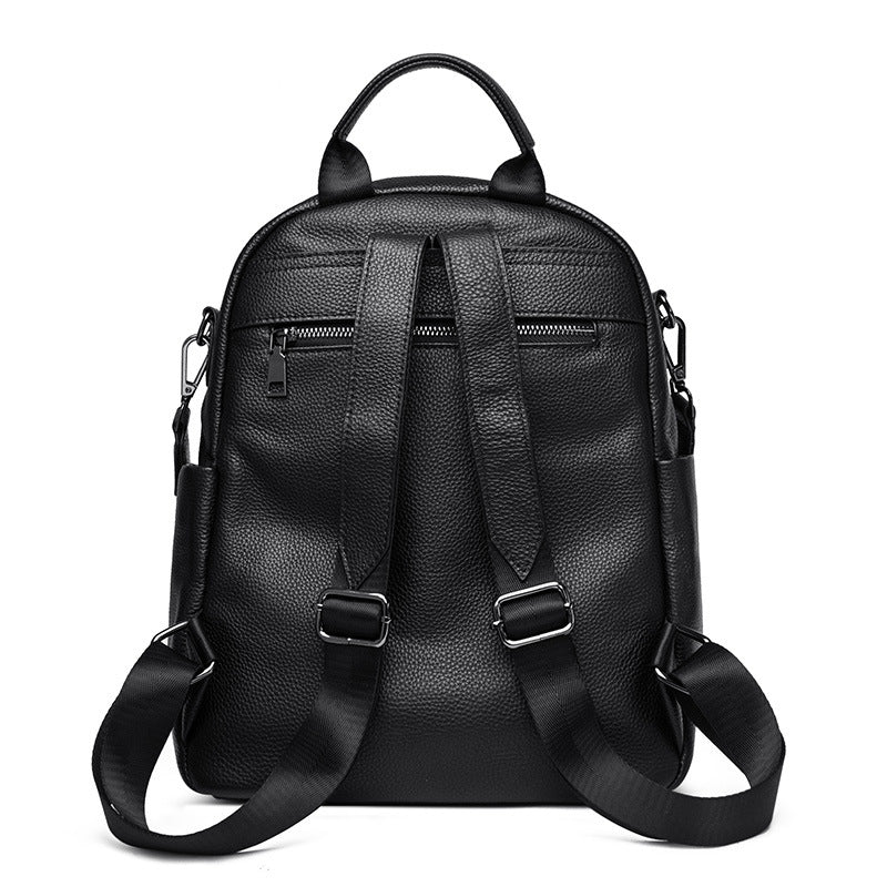Thickened Leather Backpack Women - Soft Cowhide Large Capacity Bag