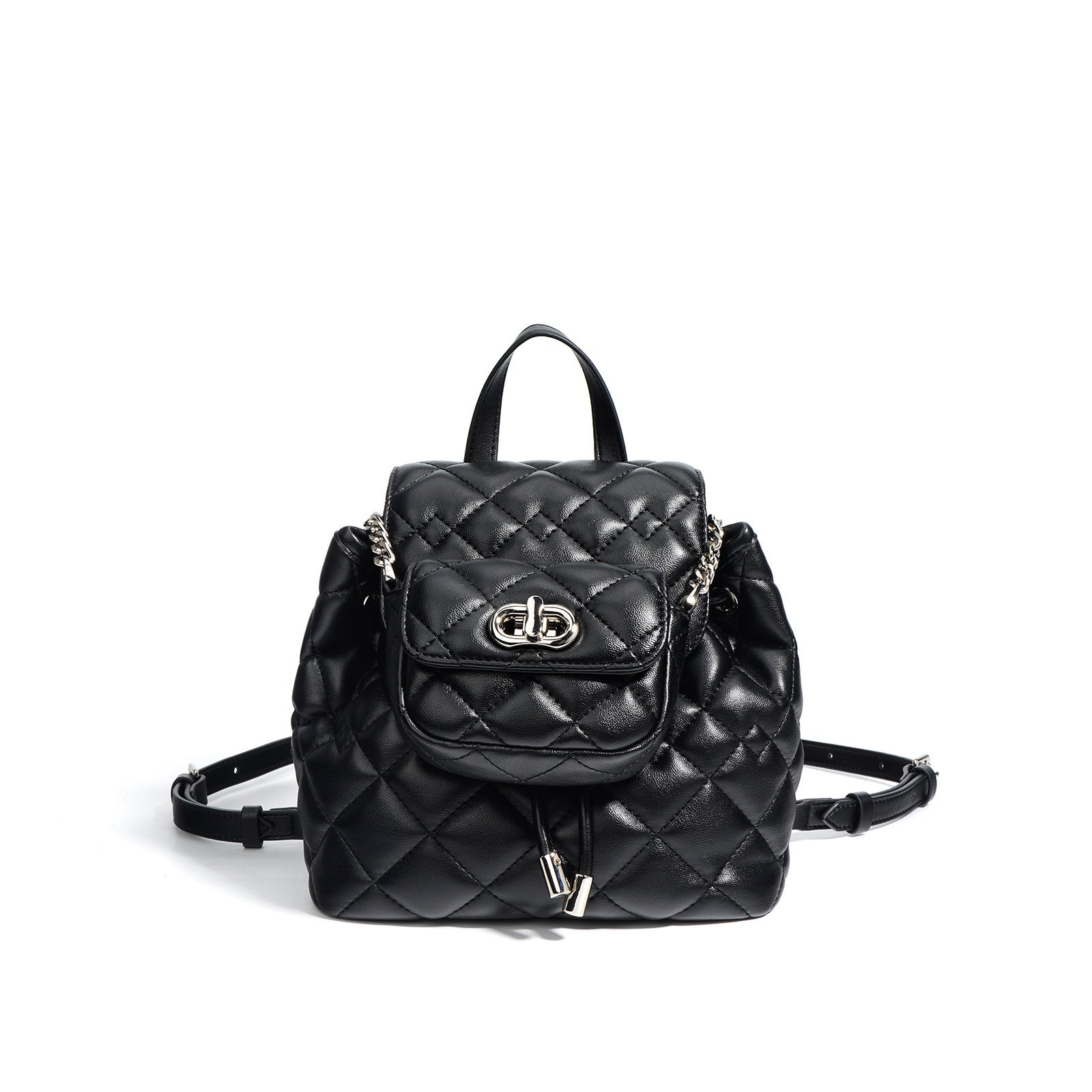 Chanel Style Rhombic Backpack - High-end Niche Small Travel Bag 2025