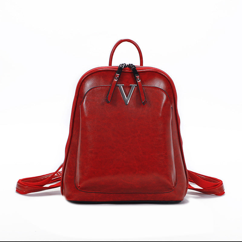 Multifunctional Leather Backpack Women - Genuine Cowhide Bag