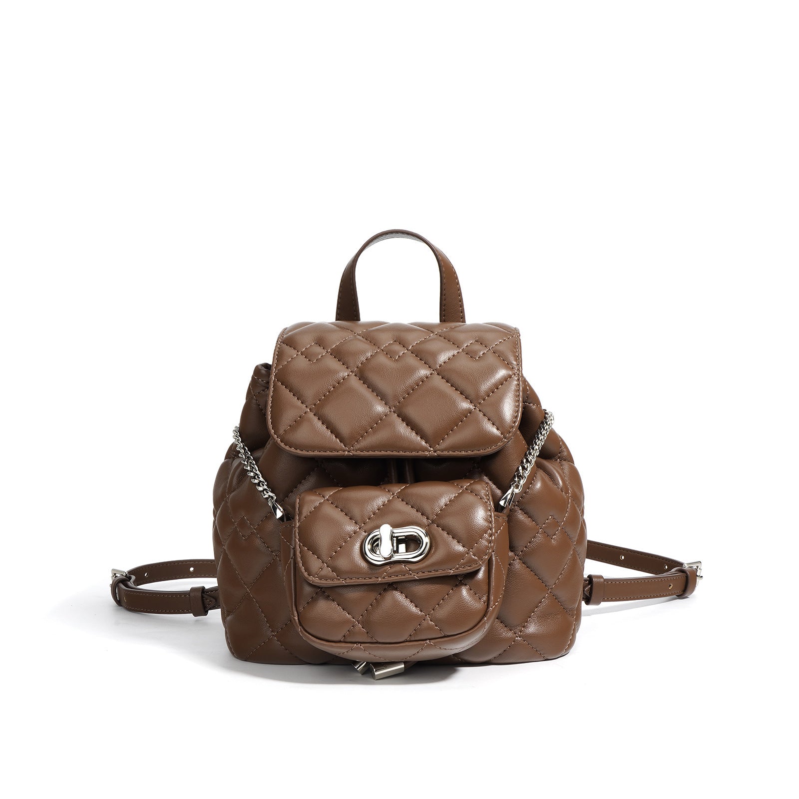 Chanel Style Rhombic Backpack - High-end Niche Small Travel Bag 2025