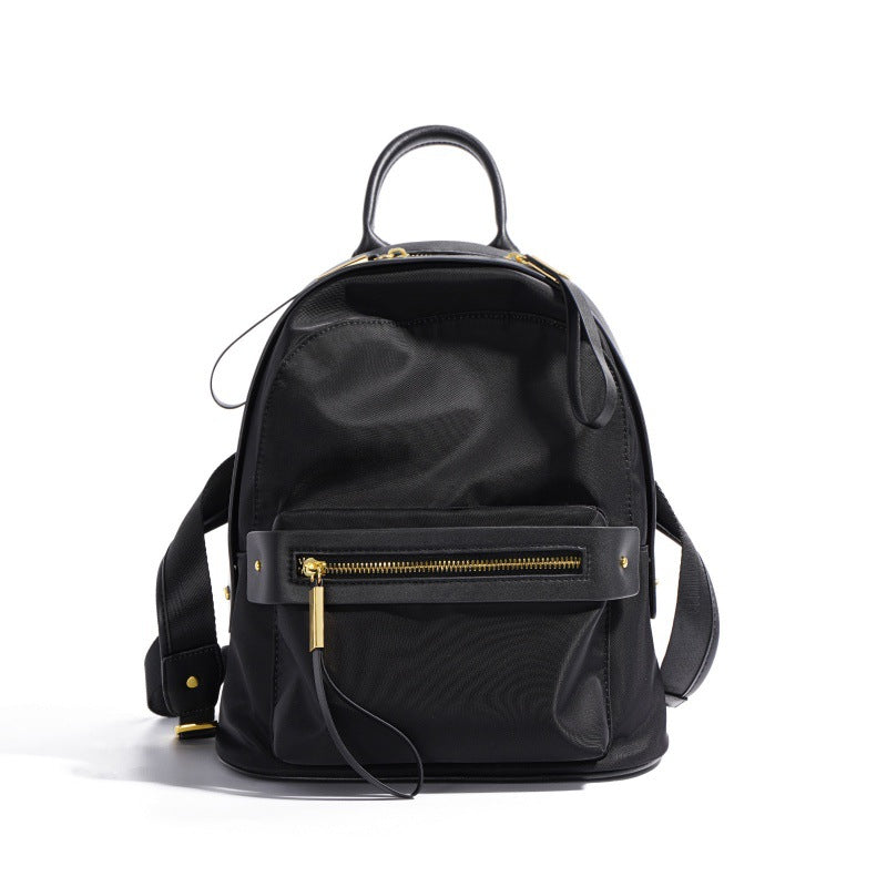 Cowhide Nylon Backpack Women - Korean Fashion Small Travel Schoolbag 2025