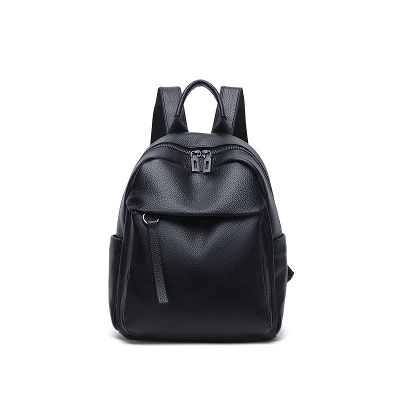 Multi-Pocket Leather Backpack - Lightweight Large Capacity Cowhide Bag 2025