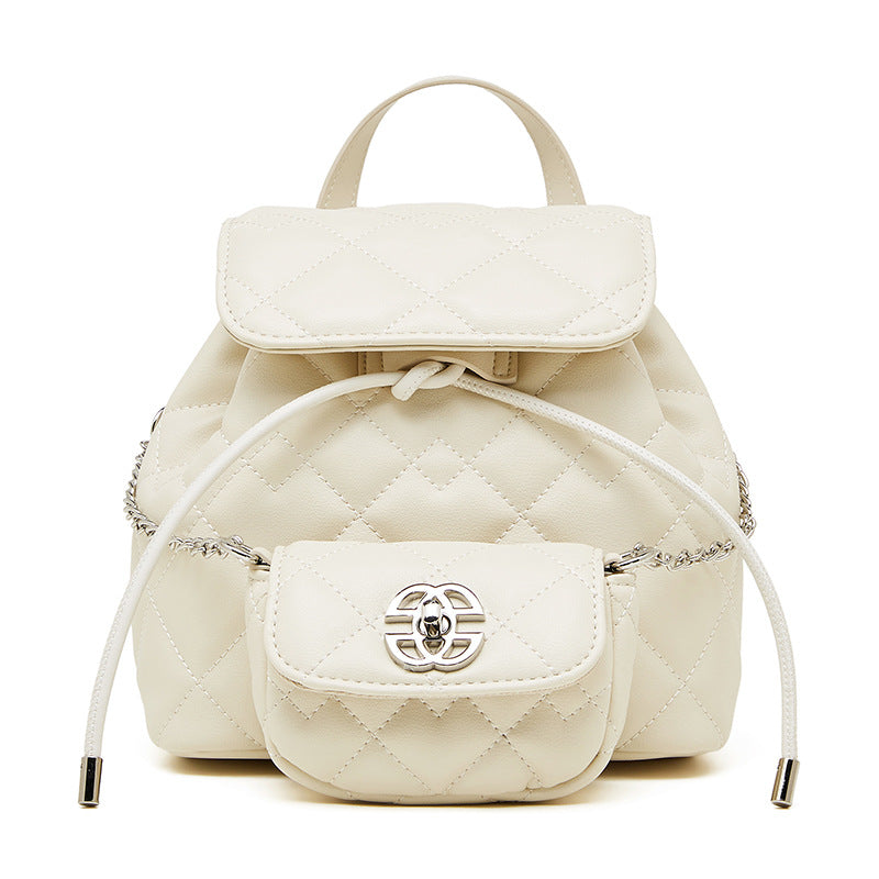 Chanel Style Rhombic Backpack - Genuine Leather Chain Bag Women 2025