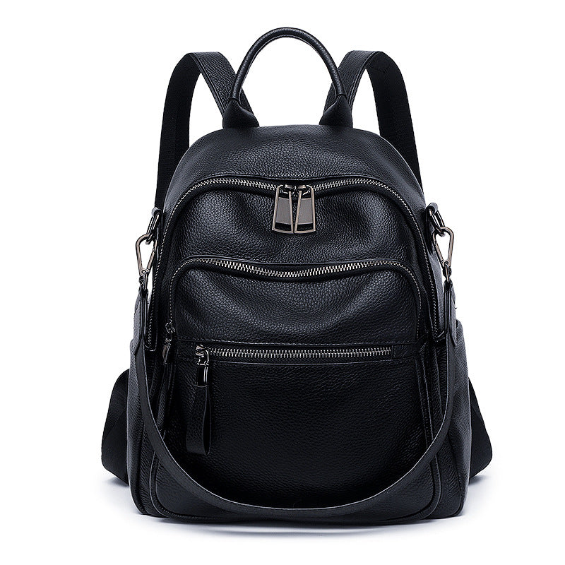 Soft Leather Backpack Women - All-match Simple Fashion Cowhide Bag 2025