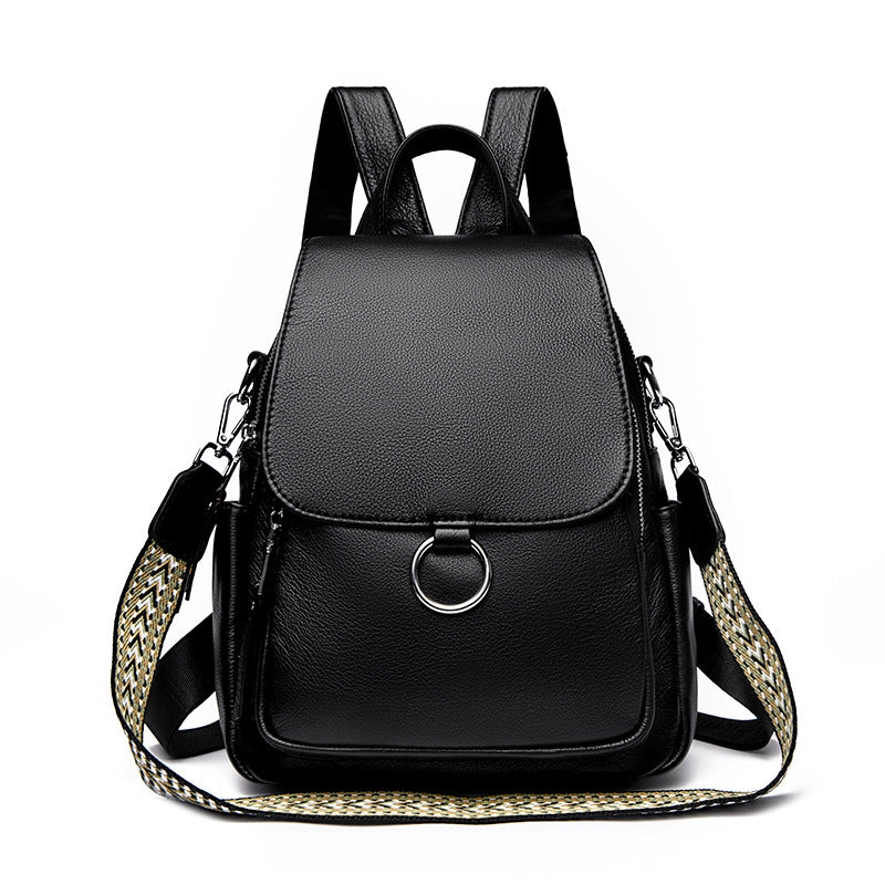 Korean Style Cowhide Backpack - Anti-theft Travel Bag Large Capacity 2025