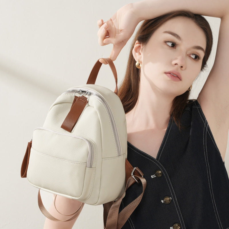 Genuine Leather Backpack Women - Large Capacity Casual Cowhide Bag 2025