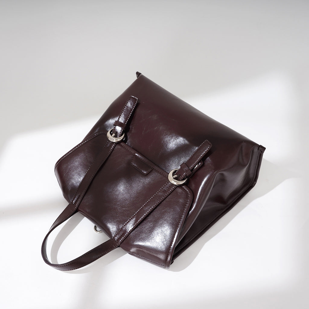 Niche Design Leather Backpack - High-end Fashionable Cowhide Bag Women