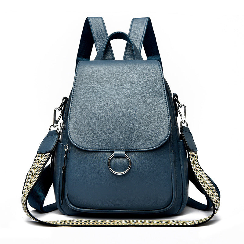Korean Style Cowhide Backpack - Anti-theft Travel Bag Large Capacity 2025