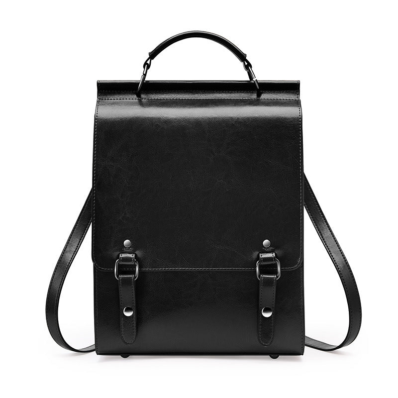 British Academy Leather Backpack - Retro College Student Computer Bag 2025