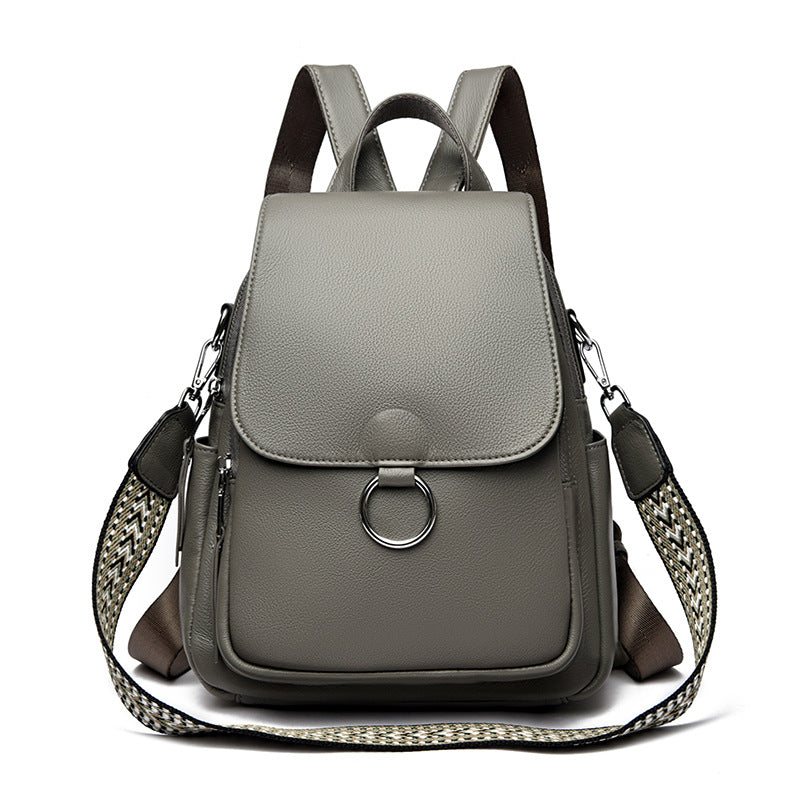 Korean Style Cowhide Backpack - Anti-theft Travel Bag Large Capacity 2025