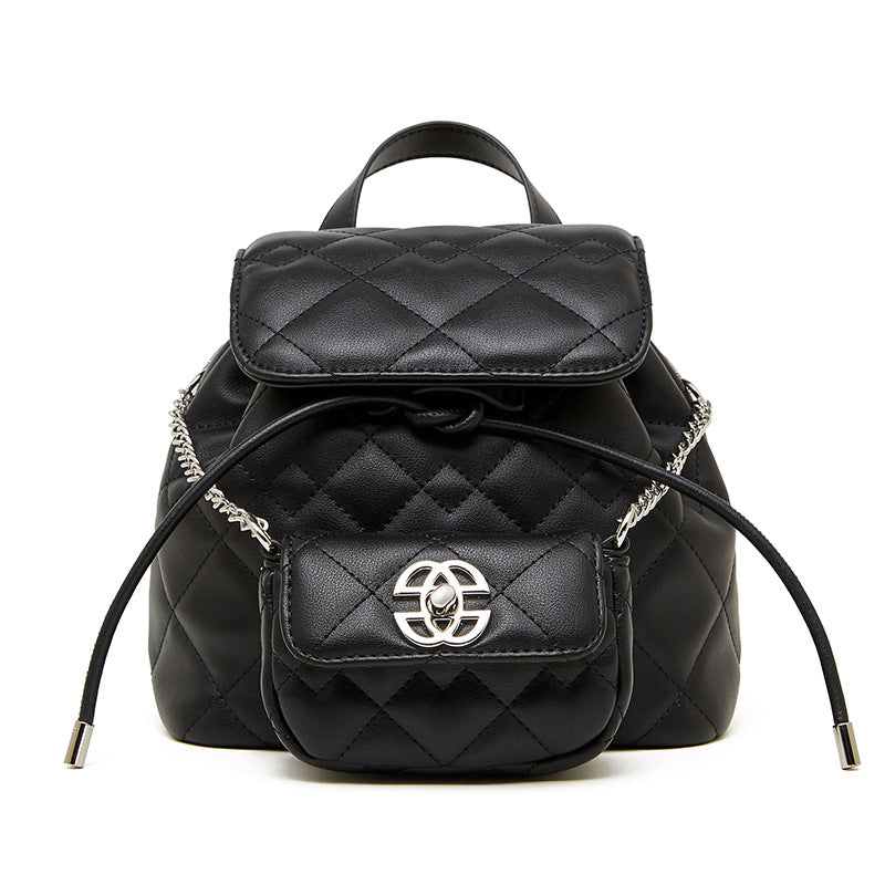 Chanel Style Rhombic Backpack - Genuine Leather Chain Bag Women 2025