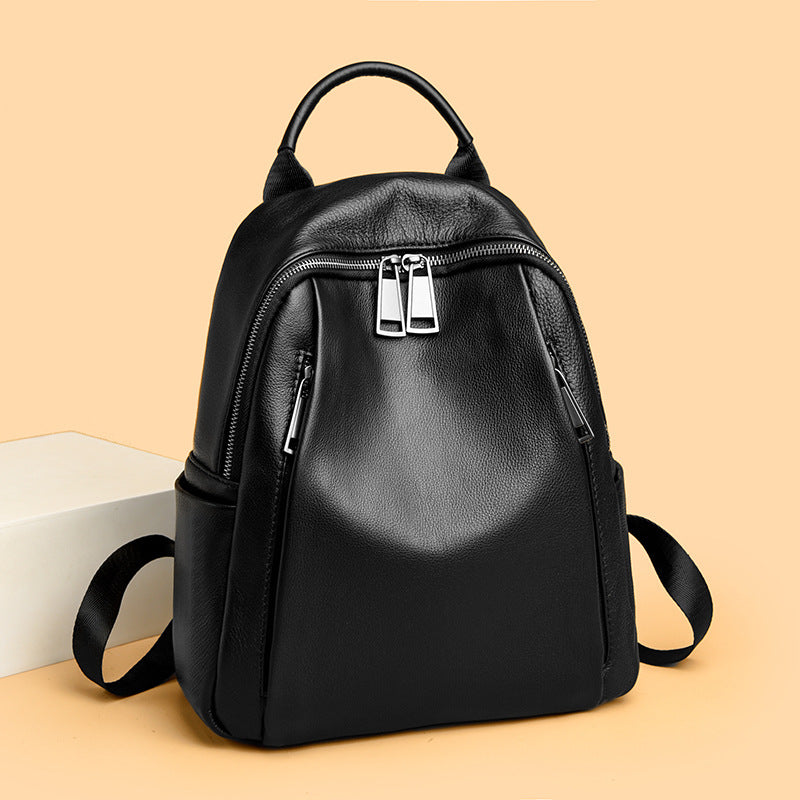 Top Layer Cowhide Backpack - Women's Large Capacity Commuter Travel Bag 2025