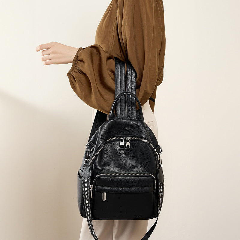 Soft Leather Backpack Women - Large Capacity Travel Bag 2025