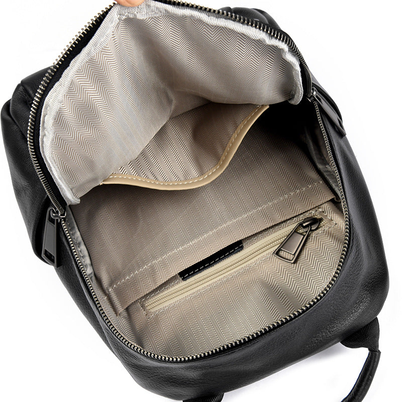 Top Layer Cowhide Backpack - Women's Large Capacity Commuter Travel Bag 2025