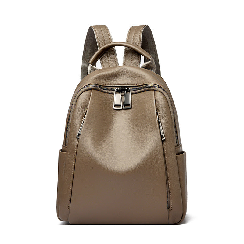 Top Layer Cowhide Backpack - Women's Large Capacity Commuter Travel Bag 2025