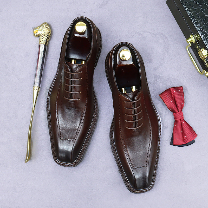 Leather Shoes Men's Leather Business Dress Men's Shoes British Fashion Cowhide Men's Casual Leather Shoes Secret Text