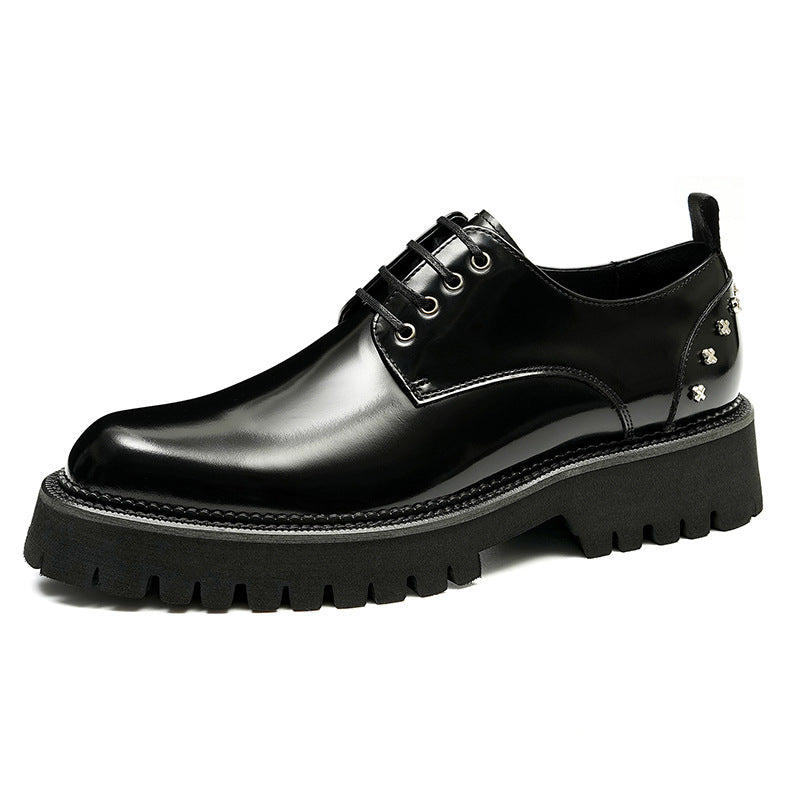 Men's Thick-Soled Wedding Shoes - Genuine Leather