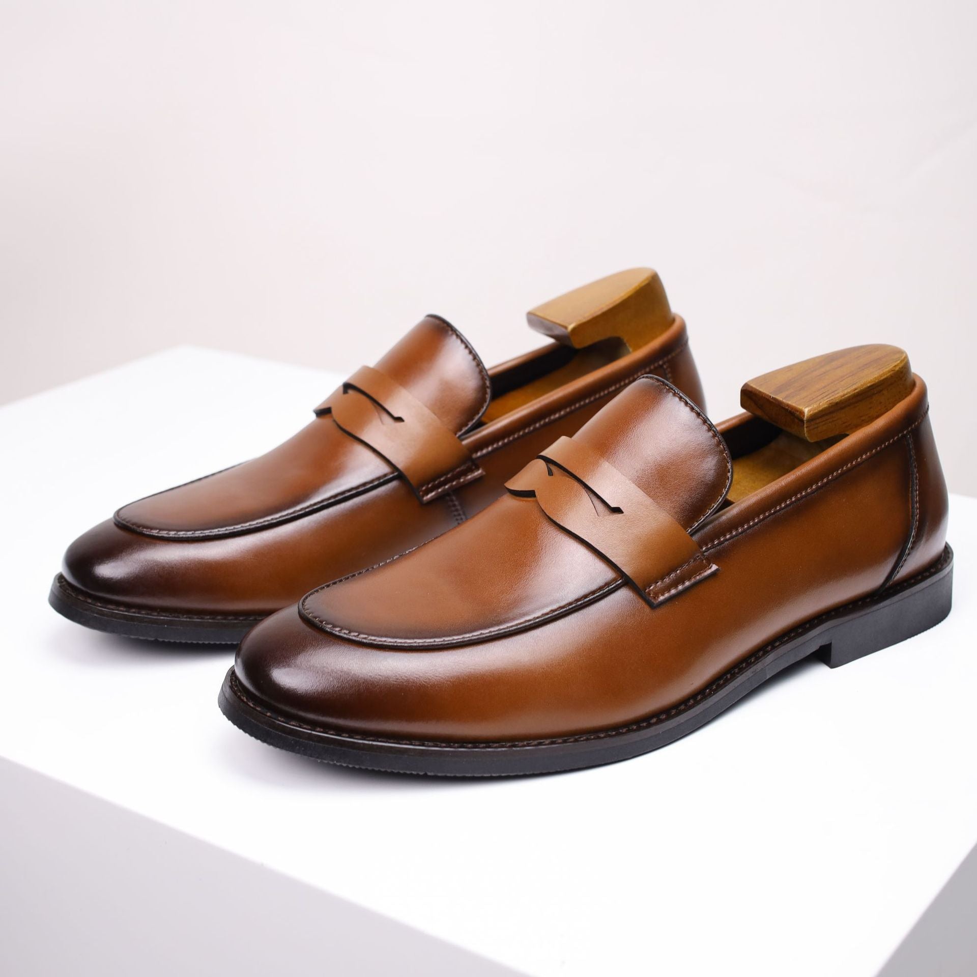 Men's Penny Loafers - British Casual Leather Slip-On