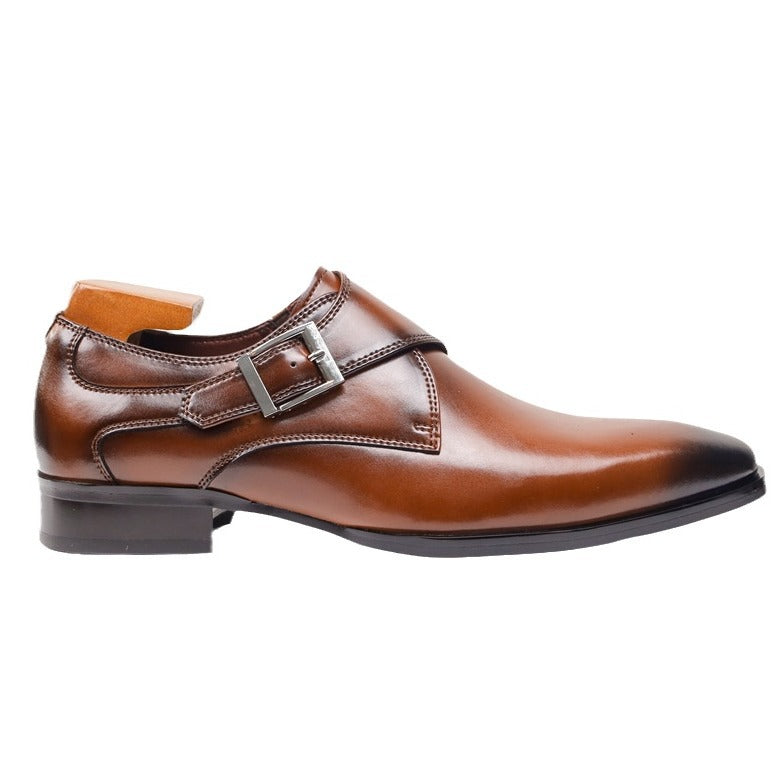 Men's British Monk Strap Shoes - Square Toe Leather