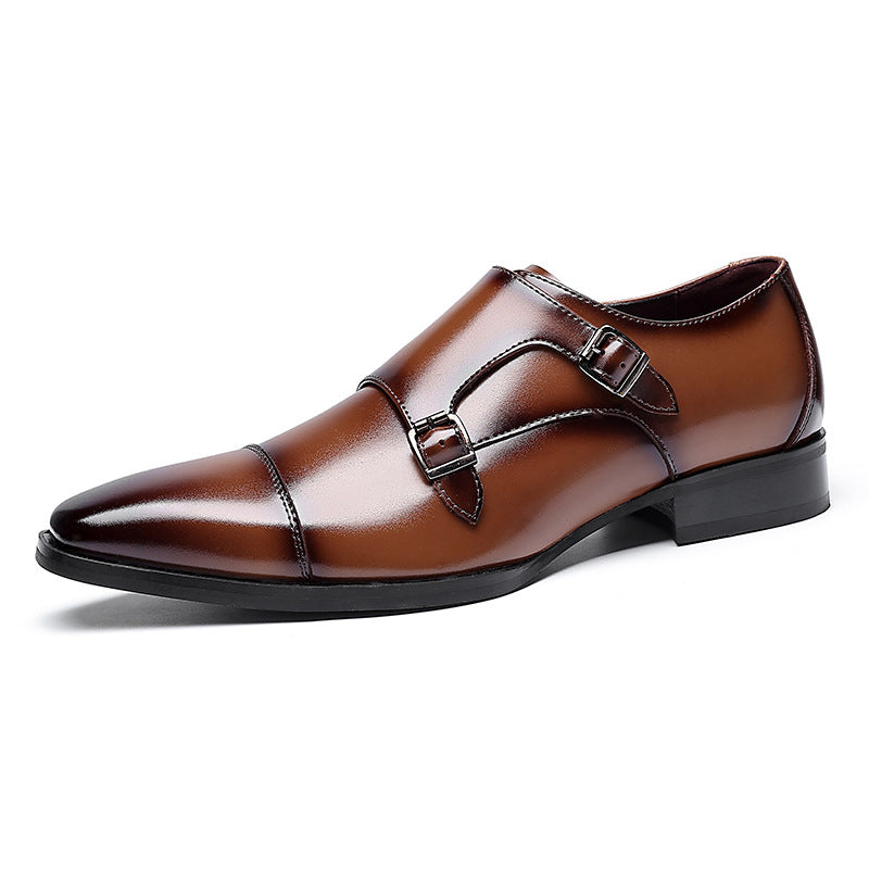 Men's Three-Connector Casual Leather Shoes - British Style