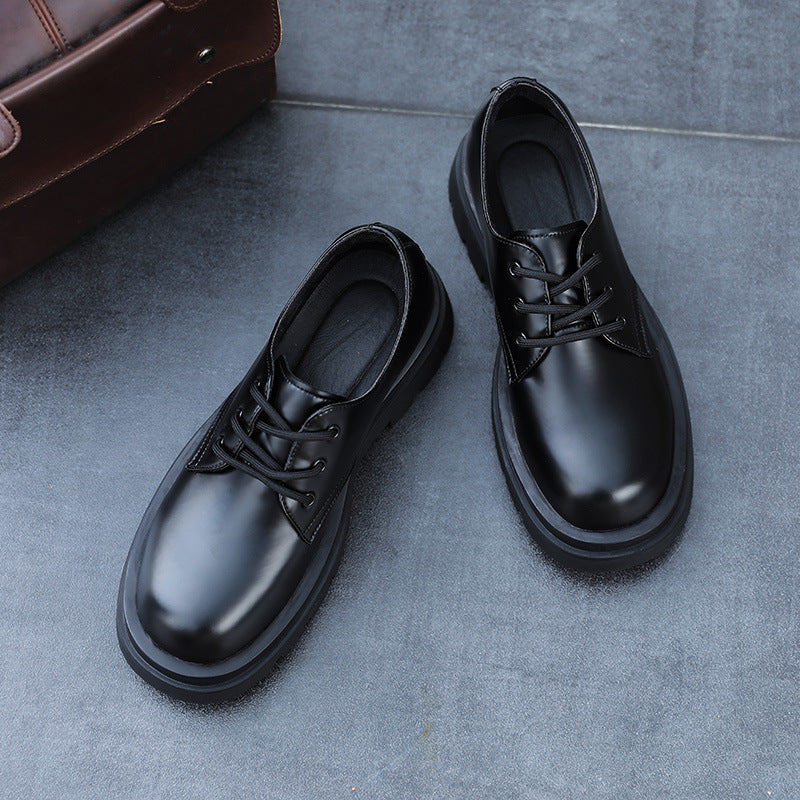 Men's Derby Leather Shoes - Genuine Leather Martin Style