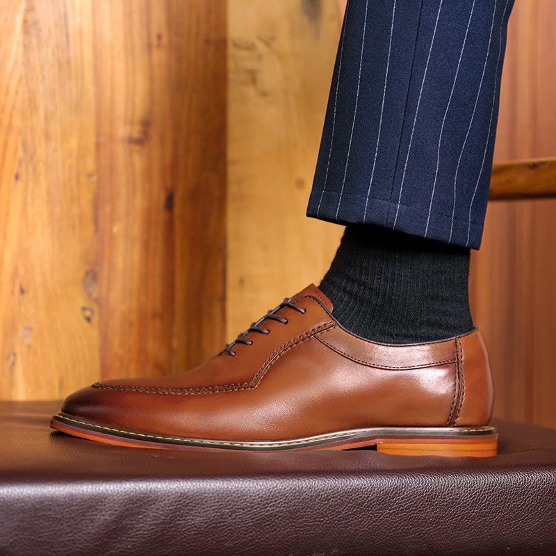 Men's Handmade Oxford Leather Shoes - Retro Business Style