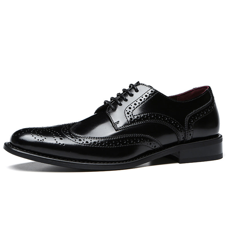 Men's Brogue Carved Wedding Shoes - Genuine Leather