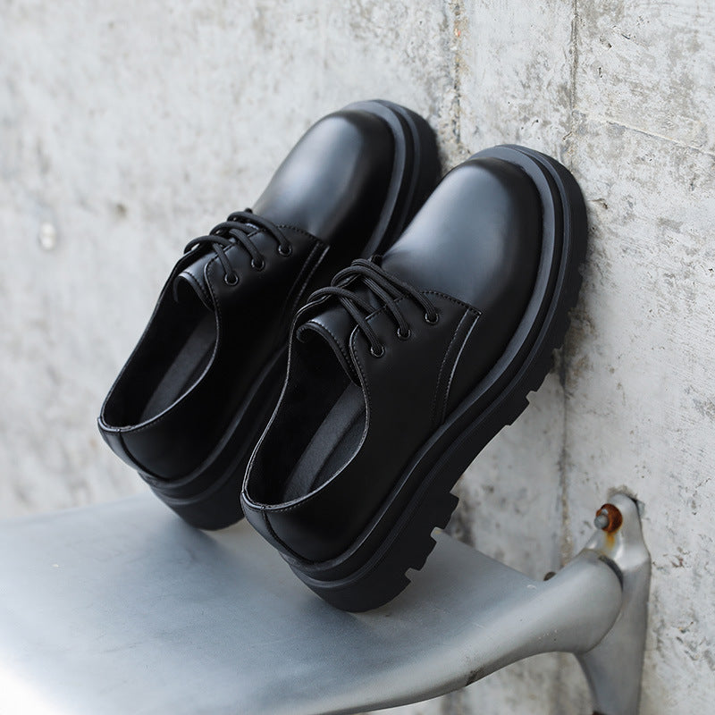 Men's Derby Leather Shoes - Genuine Leather Martin Style