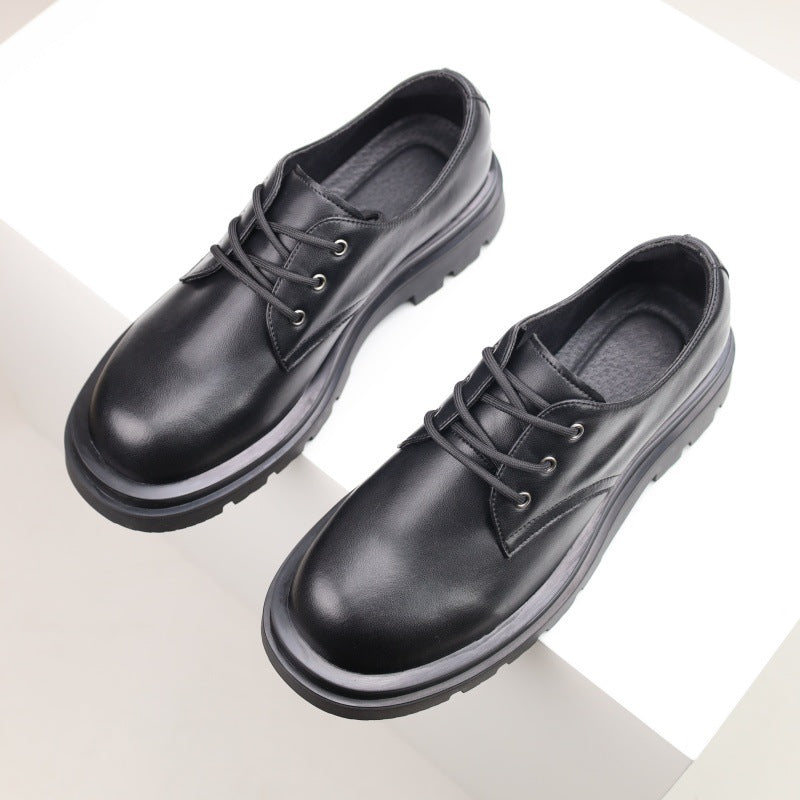 Men's Derby Leather Shoes - Genuine Leather Martin Style