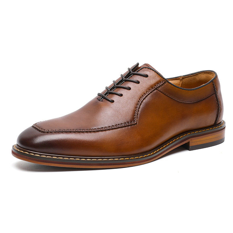 Men's Handmade Oxford Leather Shoes - Retro Business Style