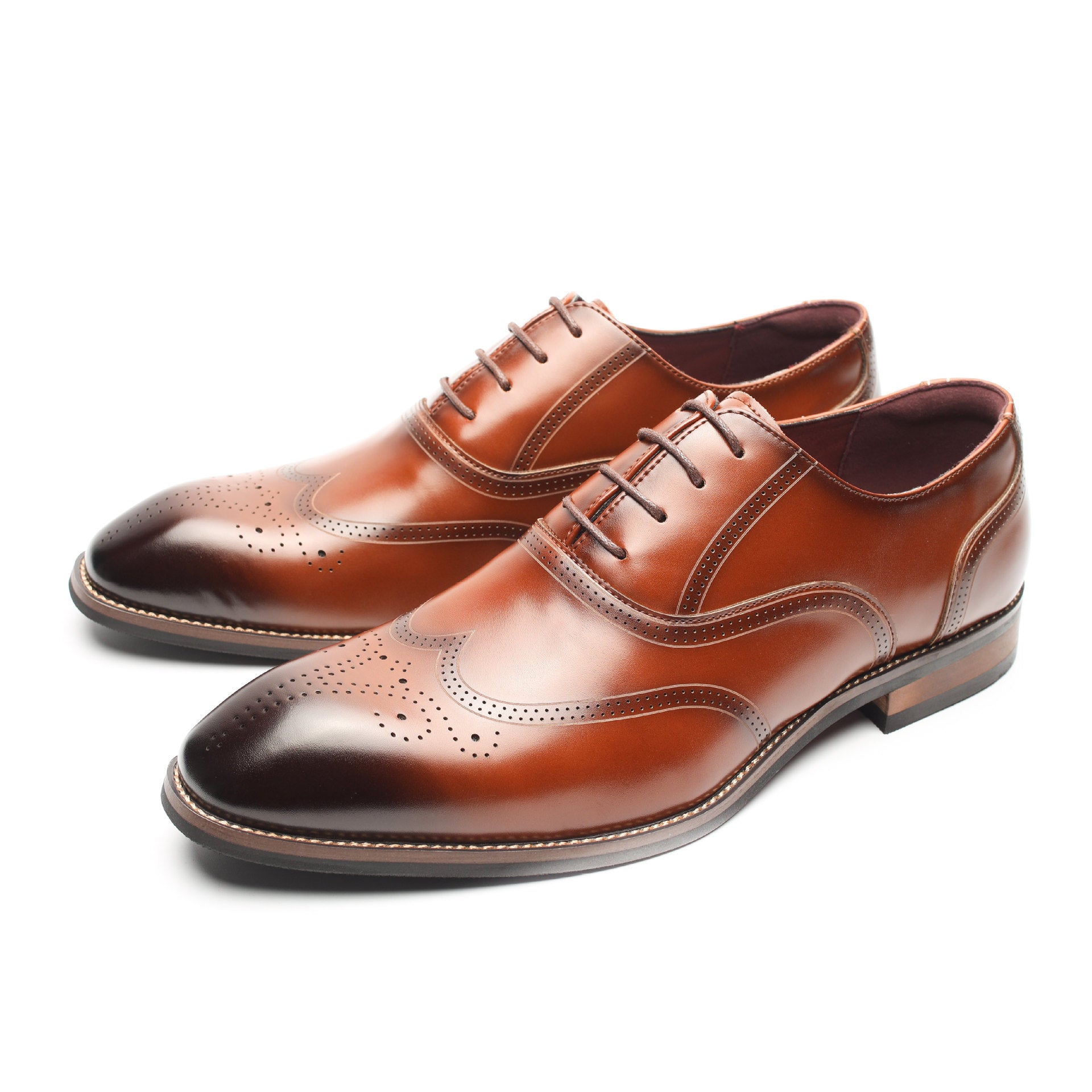 Men's Brock Carved Cowhide Shoes - Wedding & Business