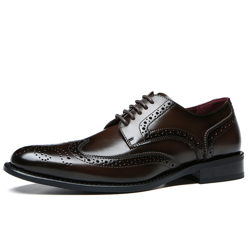 Men's Brogue Carved Wedding Shoes - Genuine Leather