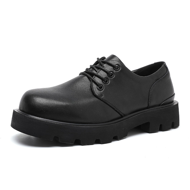 Men's Derby Leather Shoes - Genuine Leather Martin Style