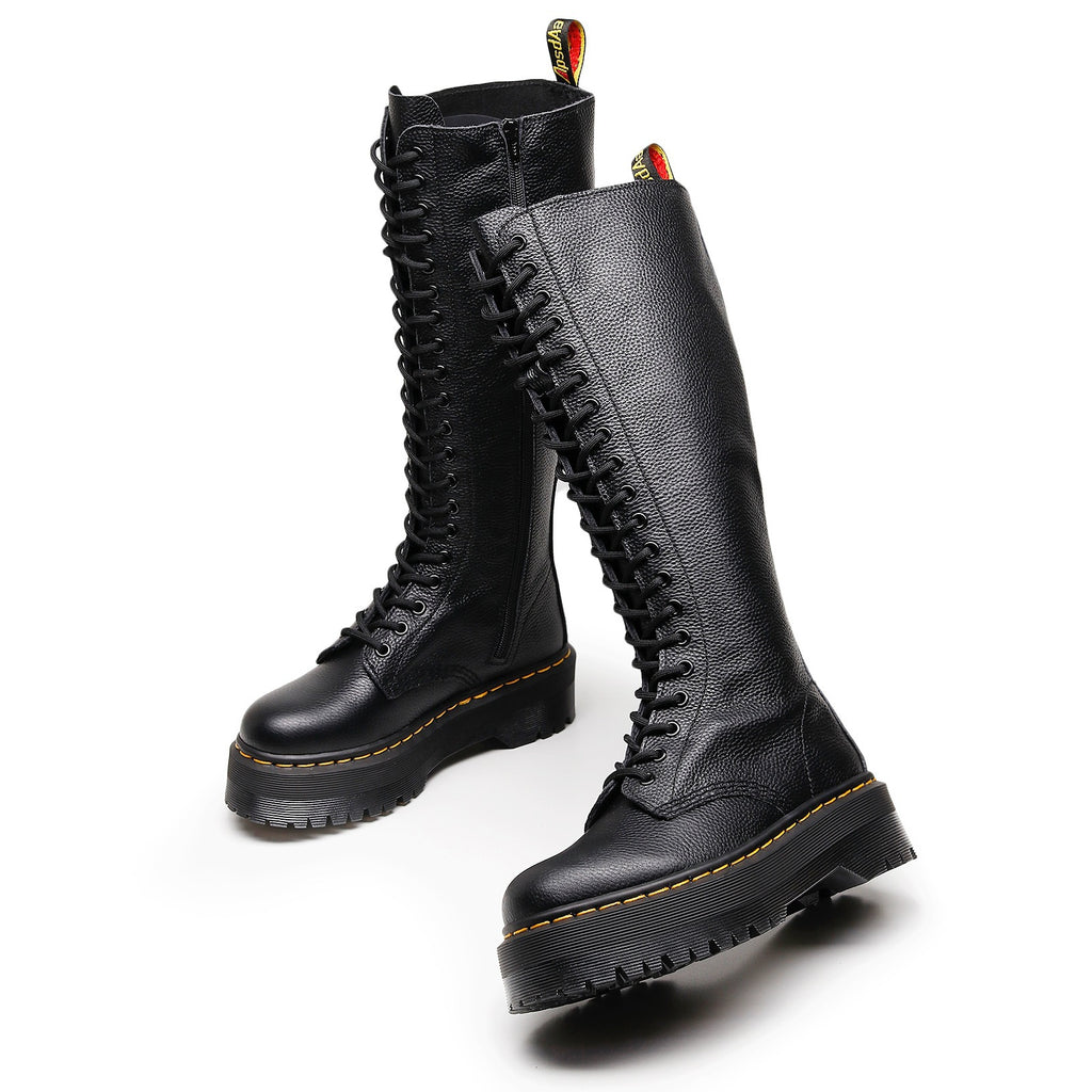 Women's 20-Hole English Style Long Boots - Cowhide Litchi